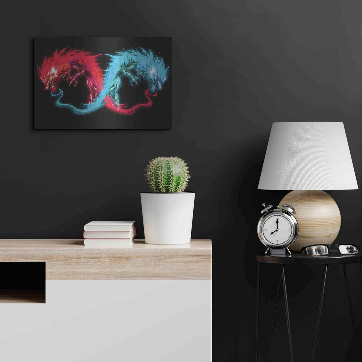 'Double Dragon' by Michael Stewart – Metal Wall Art, 24x16 room view