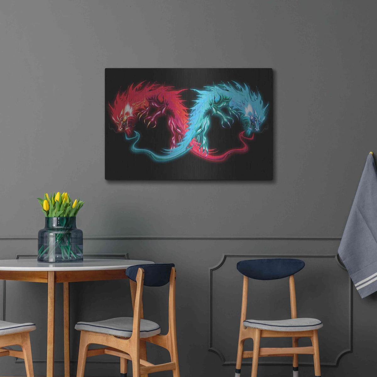 'Double Dragon' by Michael Stewart – Metal Wall Art, 36x24 room view