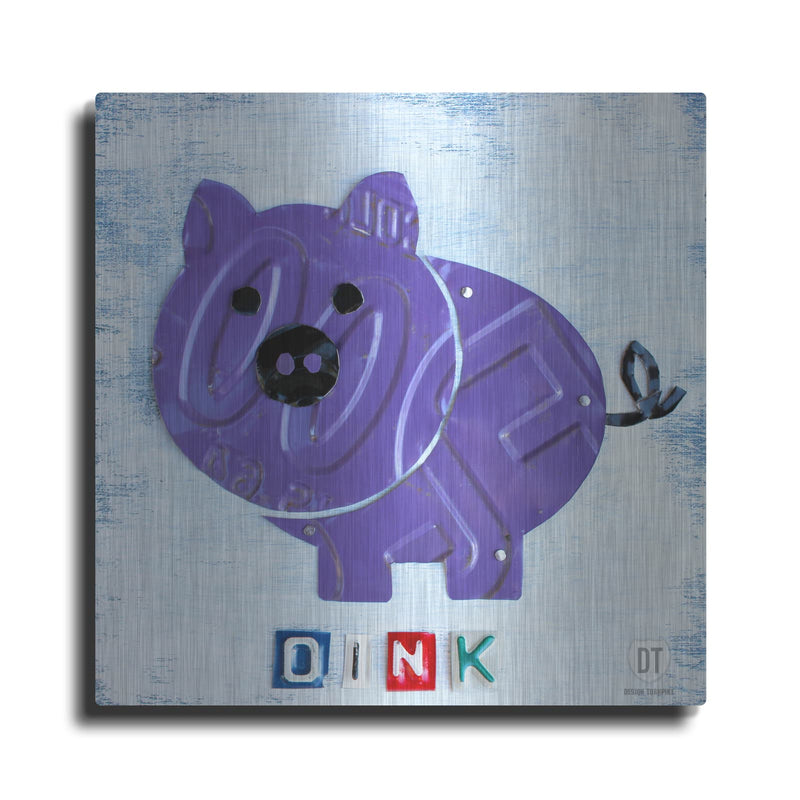 'Oink The Pig' by Design Turnpike – Metal Wall Art