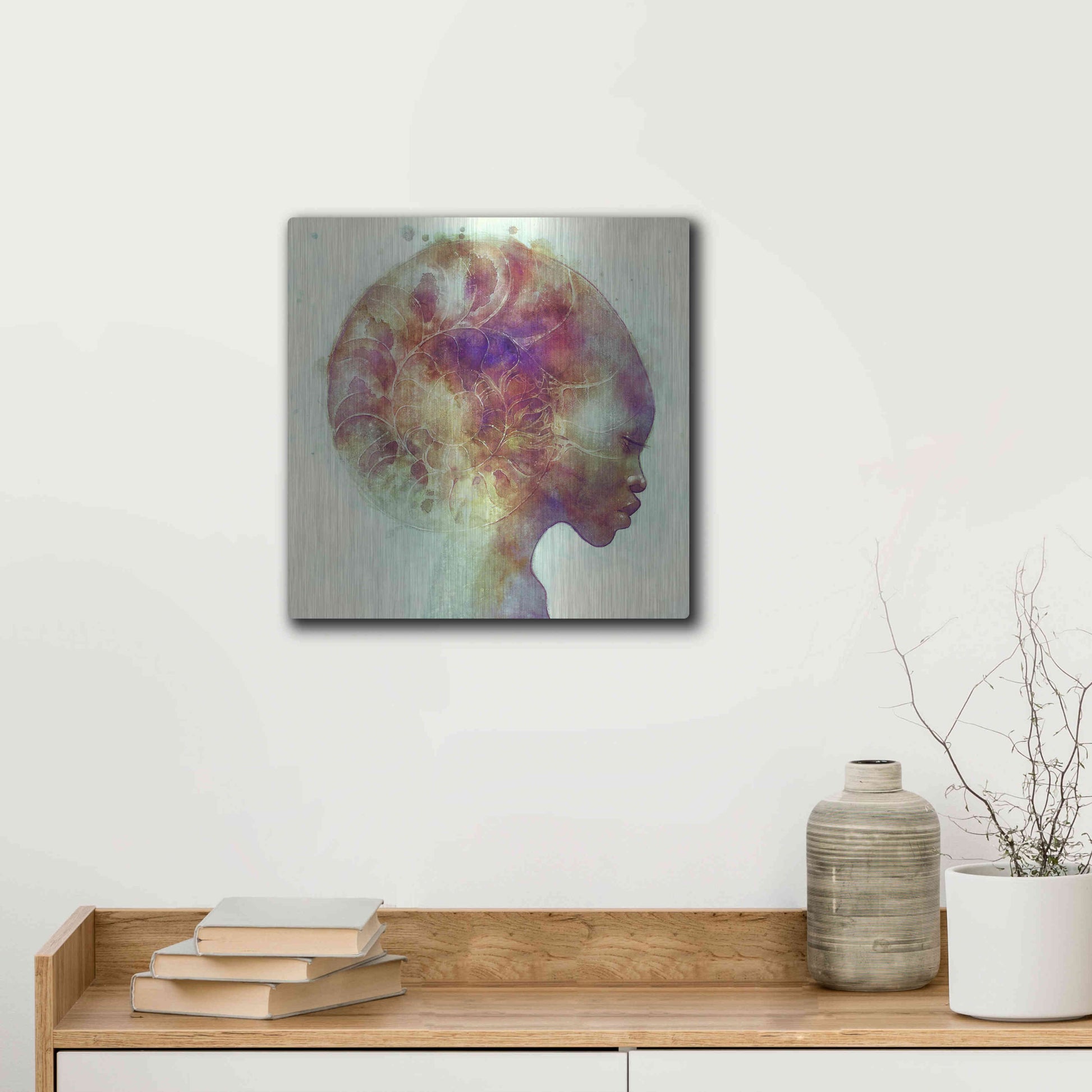 Luxe Metal Art 'Ammon' by Anna Dittman, Metal Wall Art,12x12