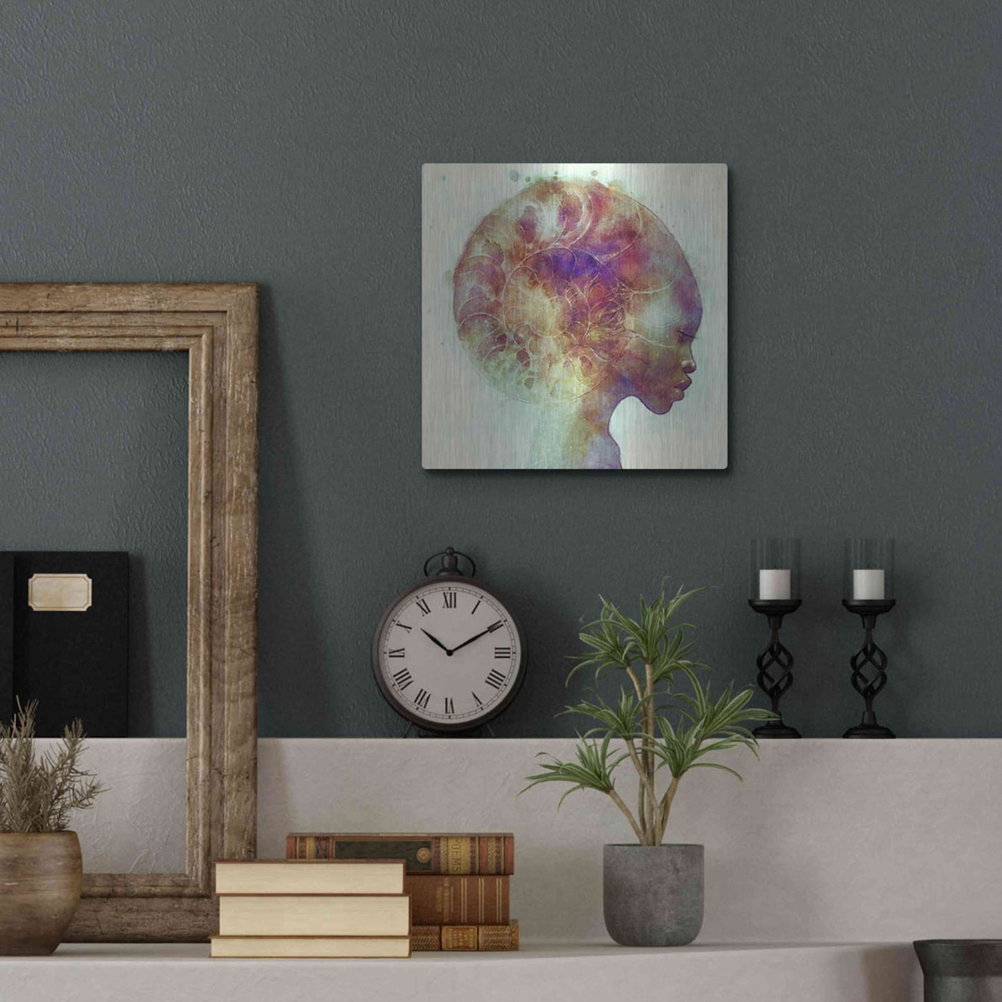 Luxe Metal Art 'Ammon' by Anna Dittman, Metal Wall Art,12x12