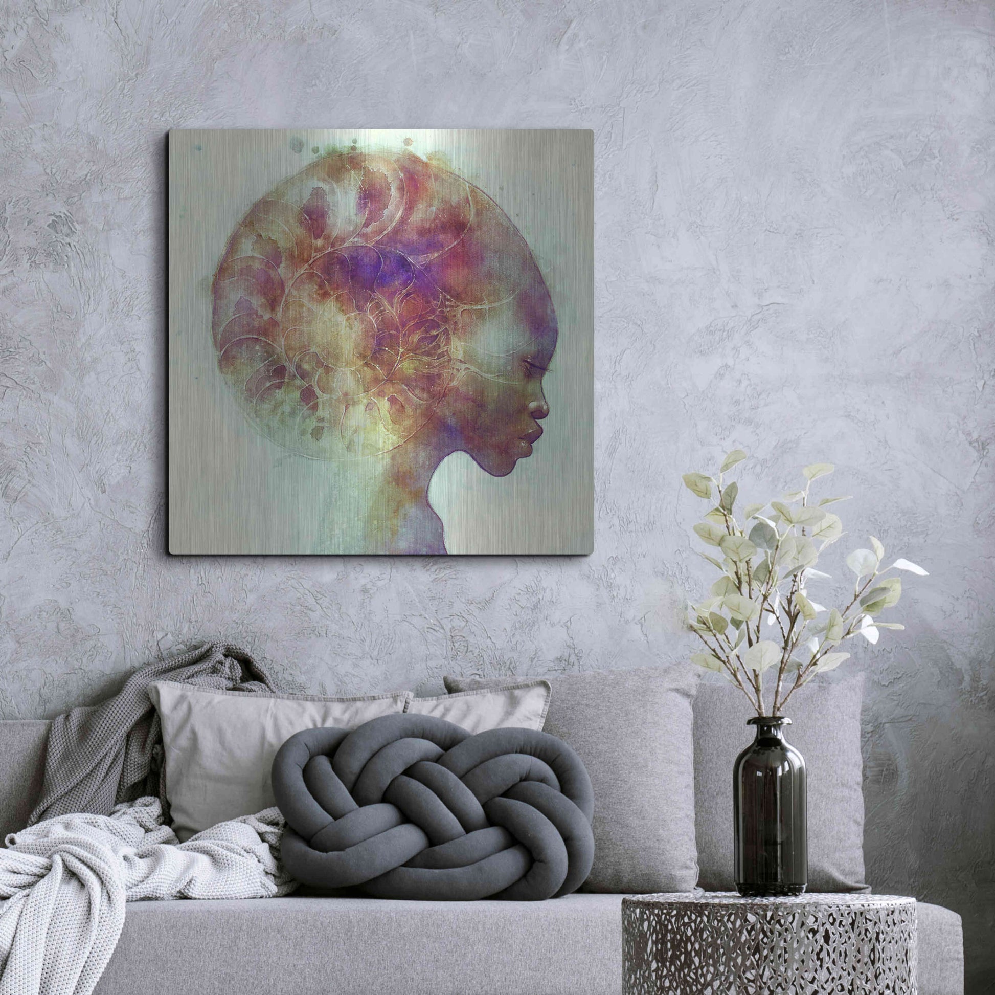 Luxe Metal Art 'Ammon' by Anna Dittman, Metal Wall Art,36x36