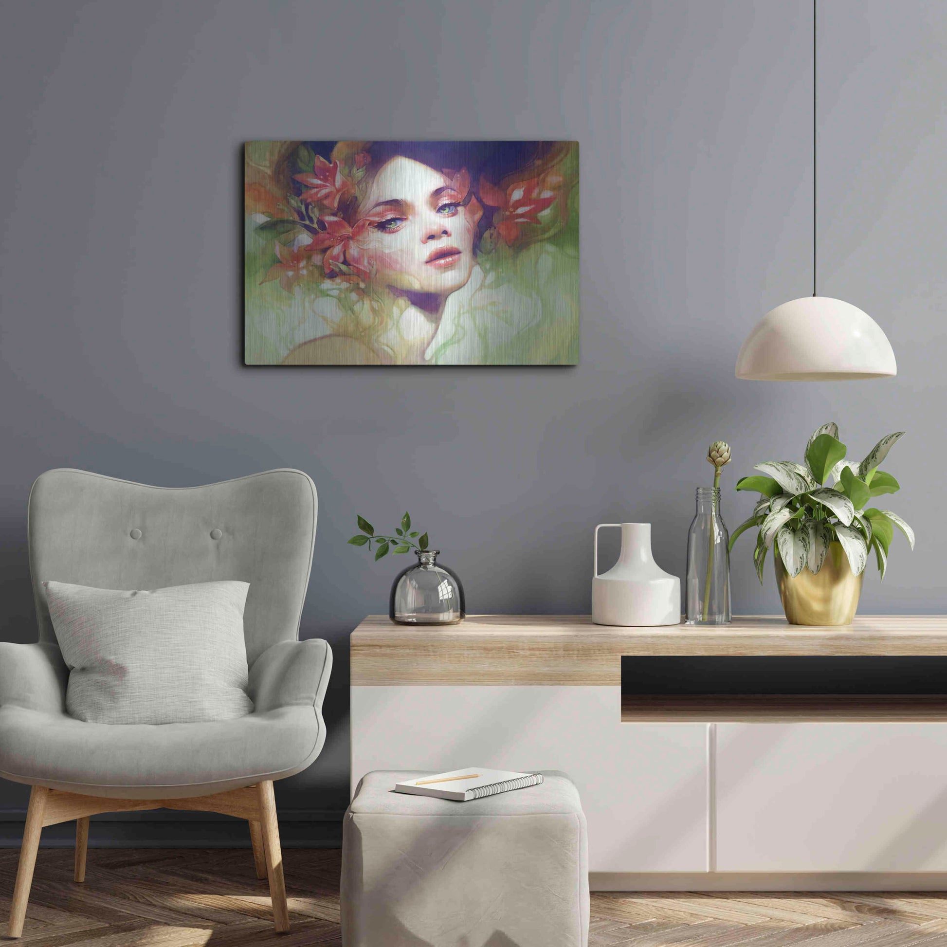 Luxe Metal Art 'August' by Anna Dittman, Metal Wall Art,24x16