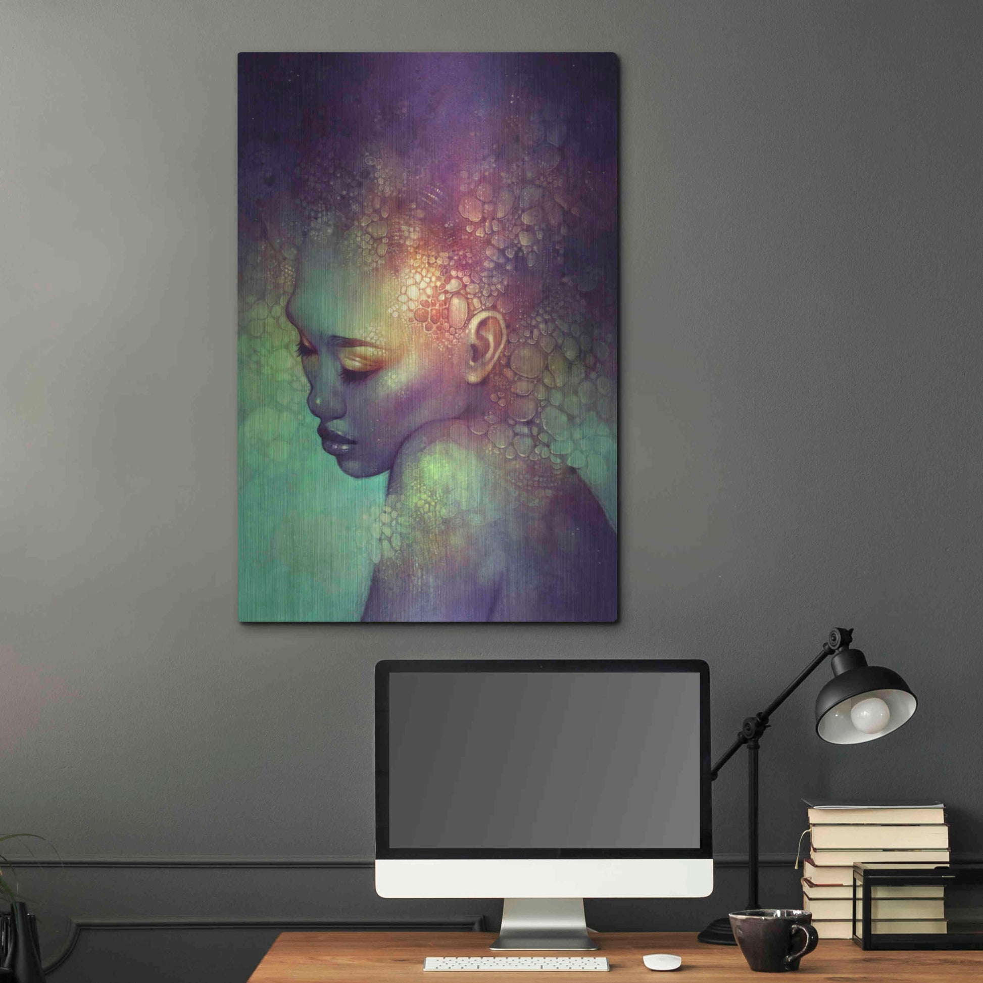 Luxe Metal Art 'Camouflage' by Anna Dittman, Metal Wall Art,24x36