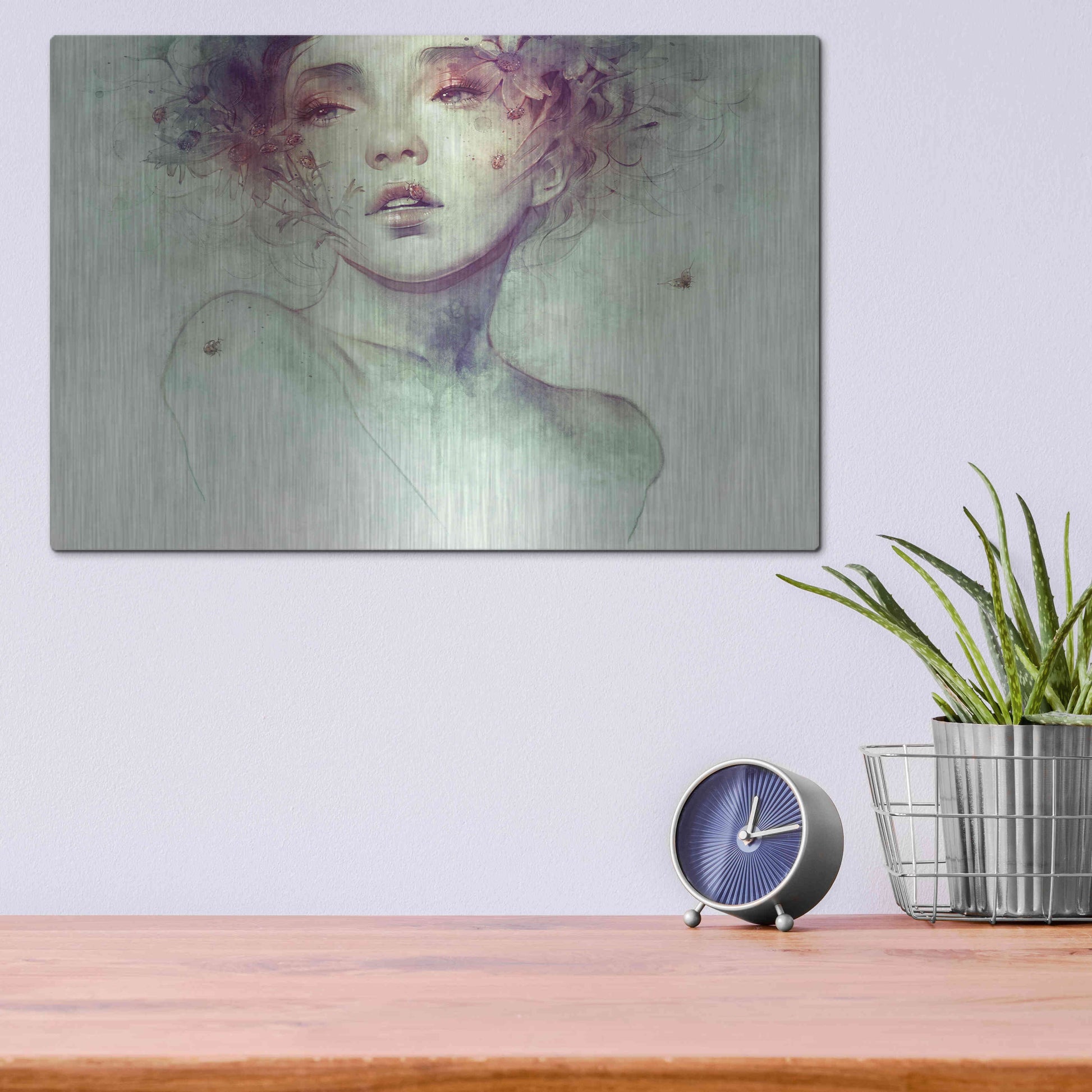 Luxe Metal Art 'Swarm' by Anna Dittman, Metal Wall Art,16x12