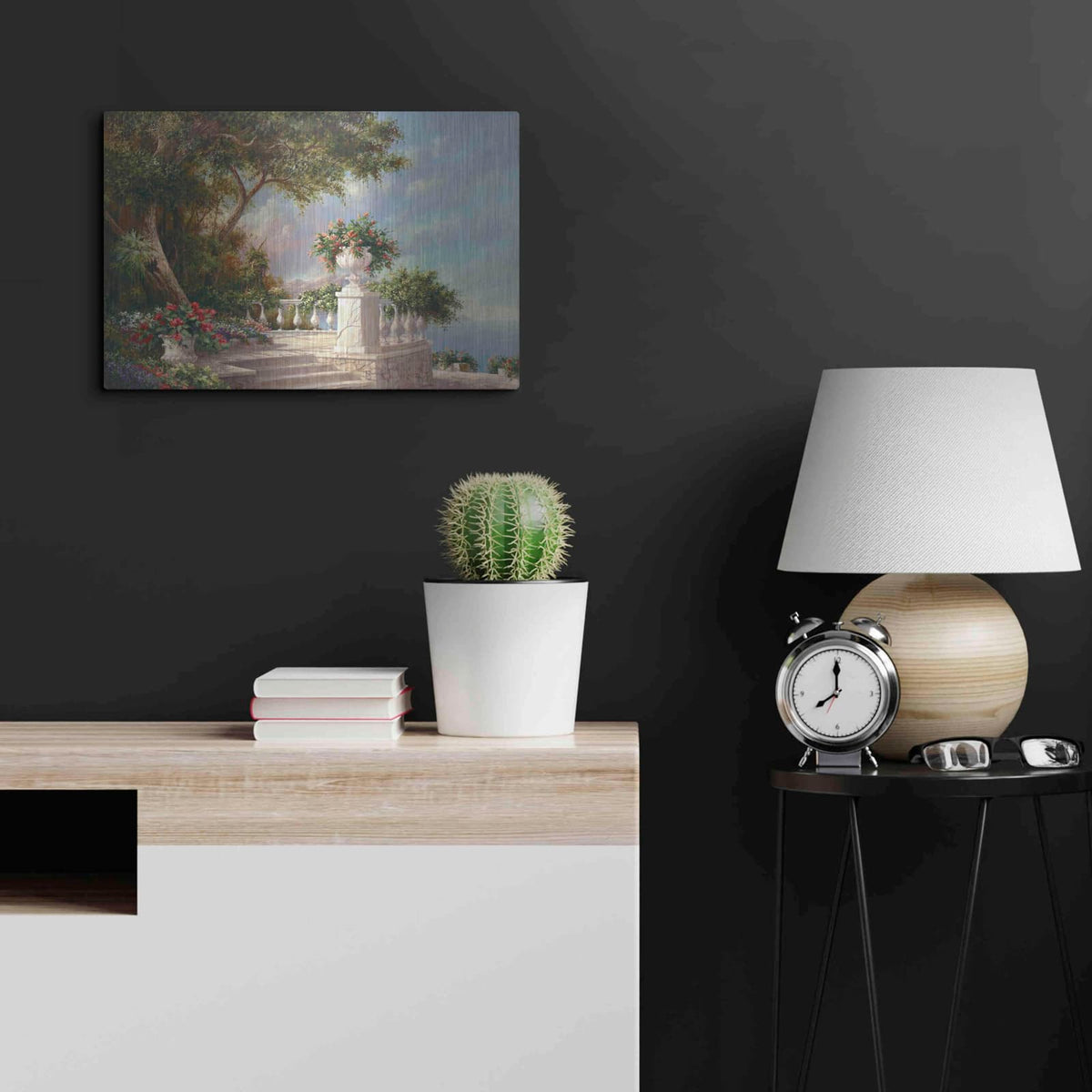 'Balcony at Lake Como' by Art Fronckowiak – Metal Wall Art, 24x16 room view