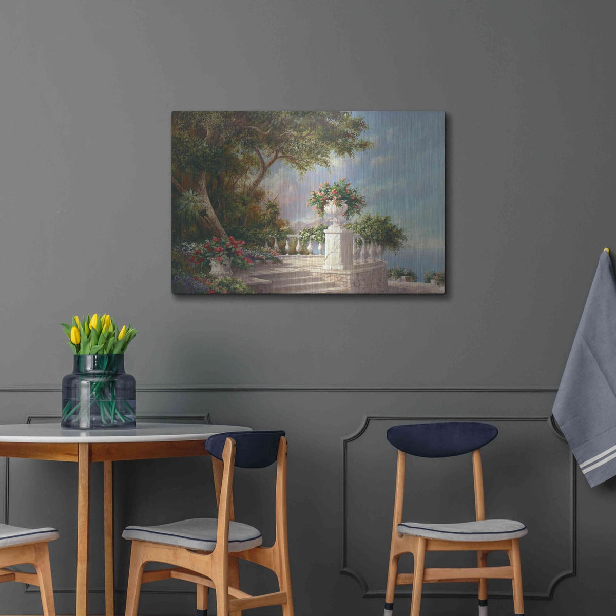 'Balcony at Lake Como' by Art Fronckowiak – Metal Wall Art, 36x24 room view