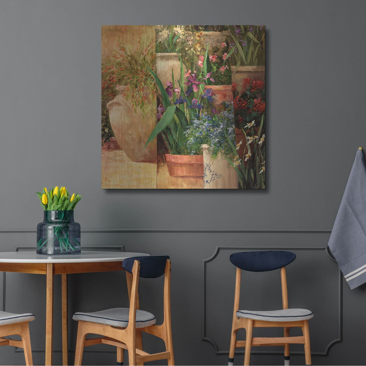 'Flower Pots Left' by Art Fronckowiak – Metal Wall Art, 36x36 room view