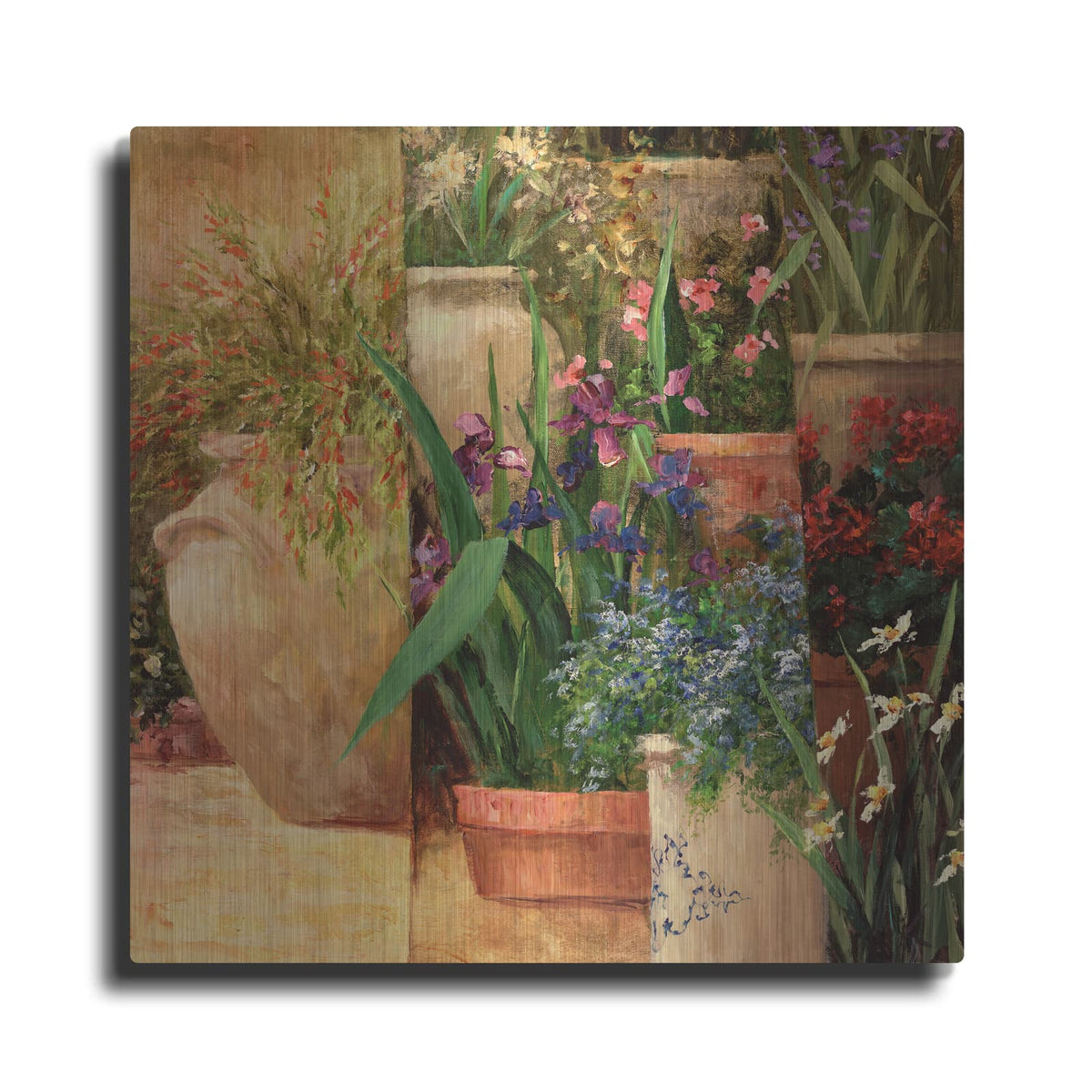 'Flower Pots Left' by Art Fronckowiak – Metal Wall Art
