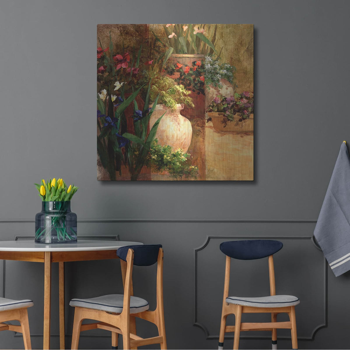 'Flower Pots Right' by Art Fronckowiak – Metal Wall Art, 36x36 room view