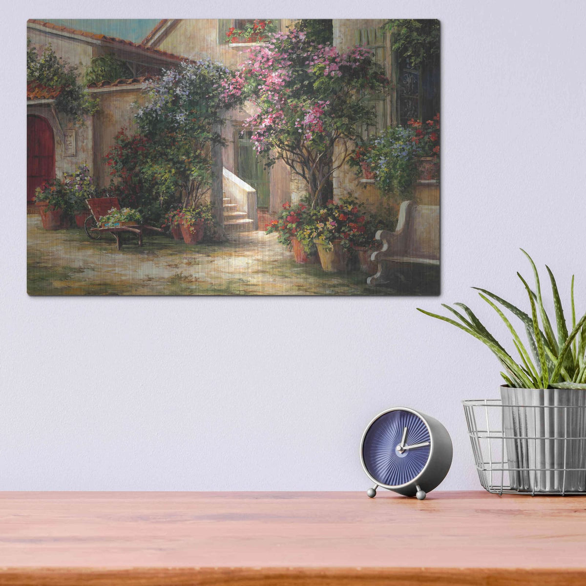 'Garden Courtyard' by Art Fronckowiak – Metal Wall Art, 16x12 room view