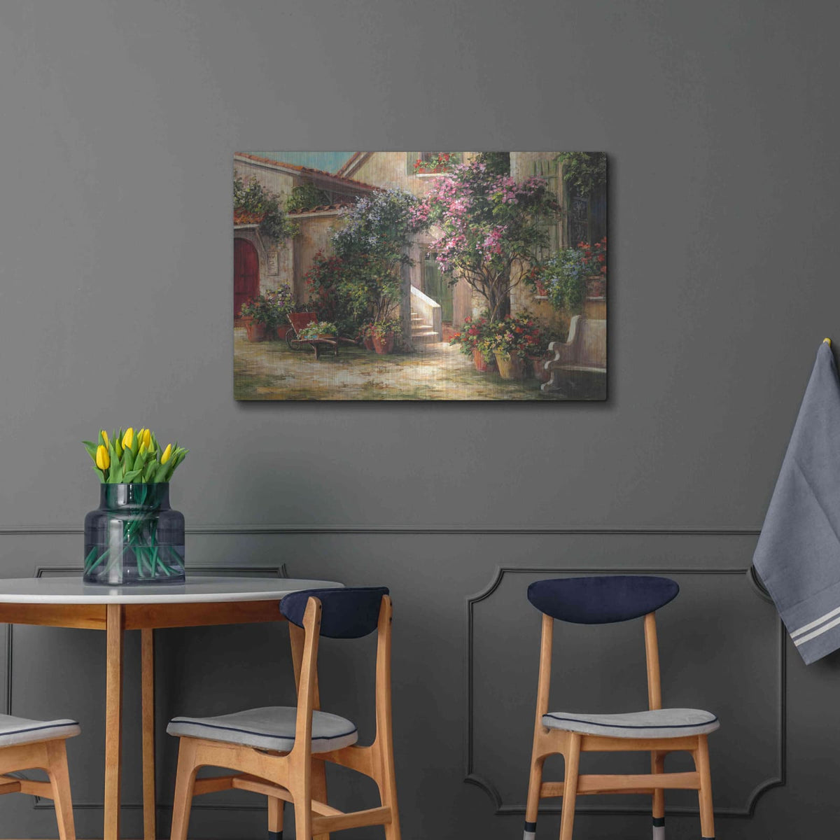 'Garden Courtyard' by Art Fronckowiak – Metal Wall Art, 36x24 room view