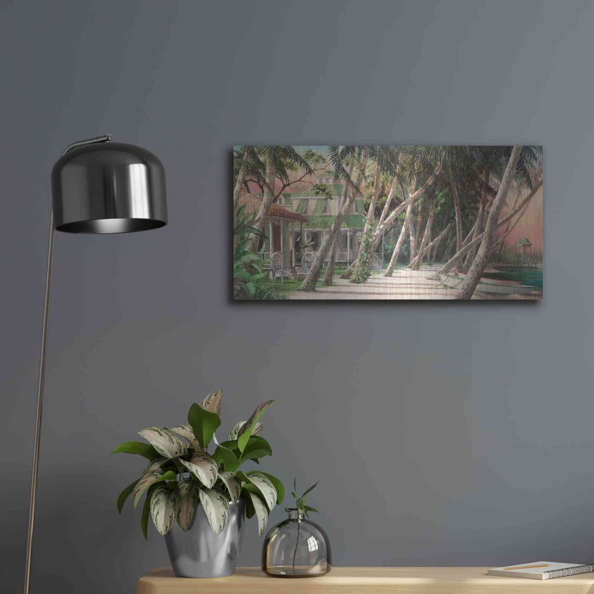 'Island House' by Art Fronckowiak – Metal Wall Art, 24x12 room view