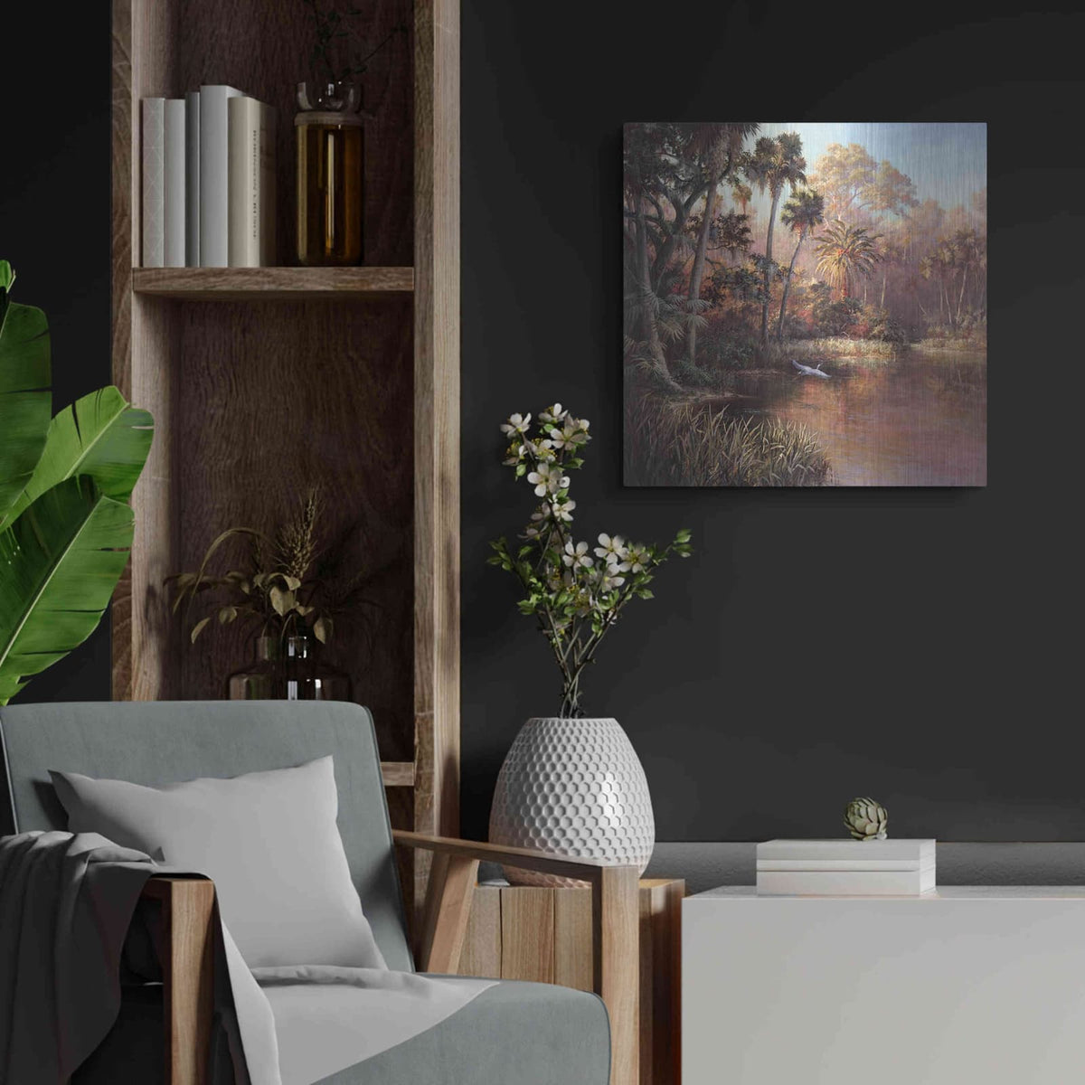 'Myakka Sunset' by Art Fronckowiak – Metal Wall Art, 24x24 room view