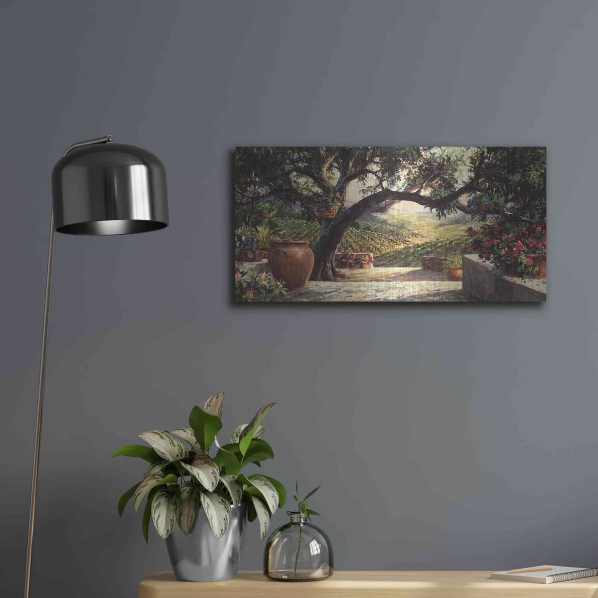 'Napa Patio' by Art Fronckowiak – Metal Wall Art, 24x12 room view