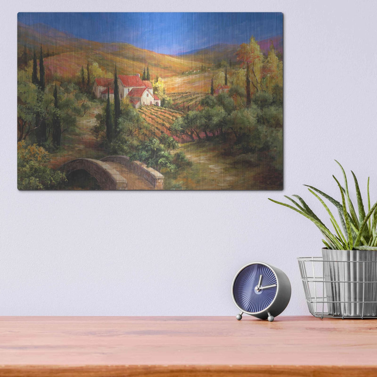 'Tuscan Bridge' by Art Fronckowiak – Metal Wall Art, 16x12 room view