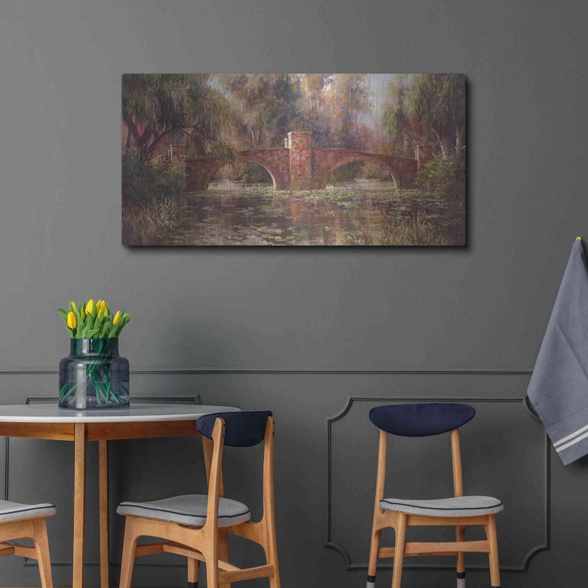 'Willow Bridge' by Art Fronckowiak – Metal Wall Art, 48x24 room view