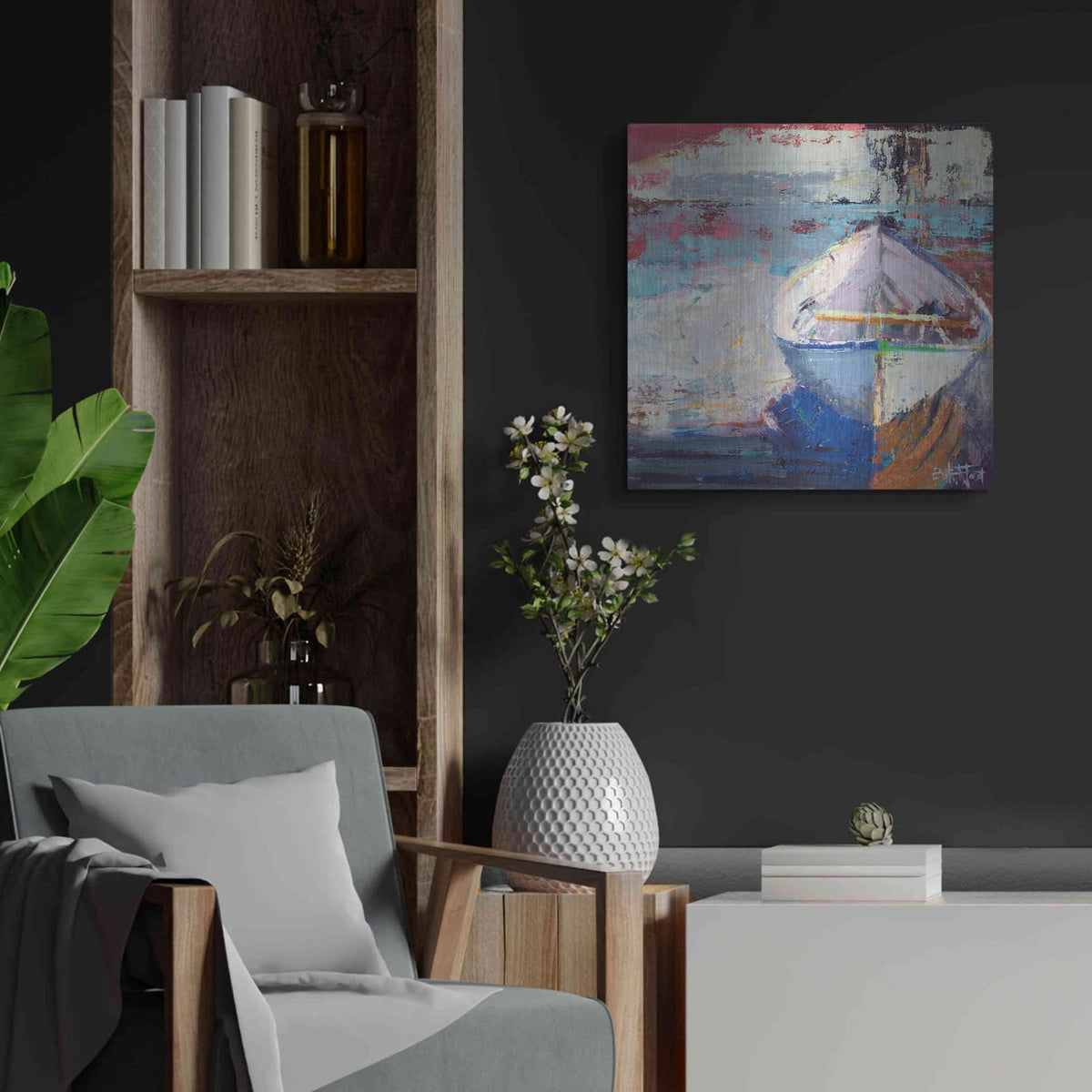 'Tidal Uber Navigation' by Beth Forst – Metal Wall Art, 24x24 room view