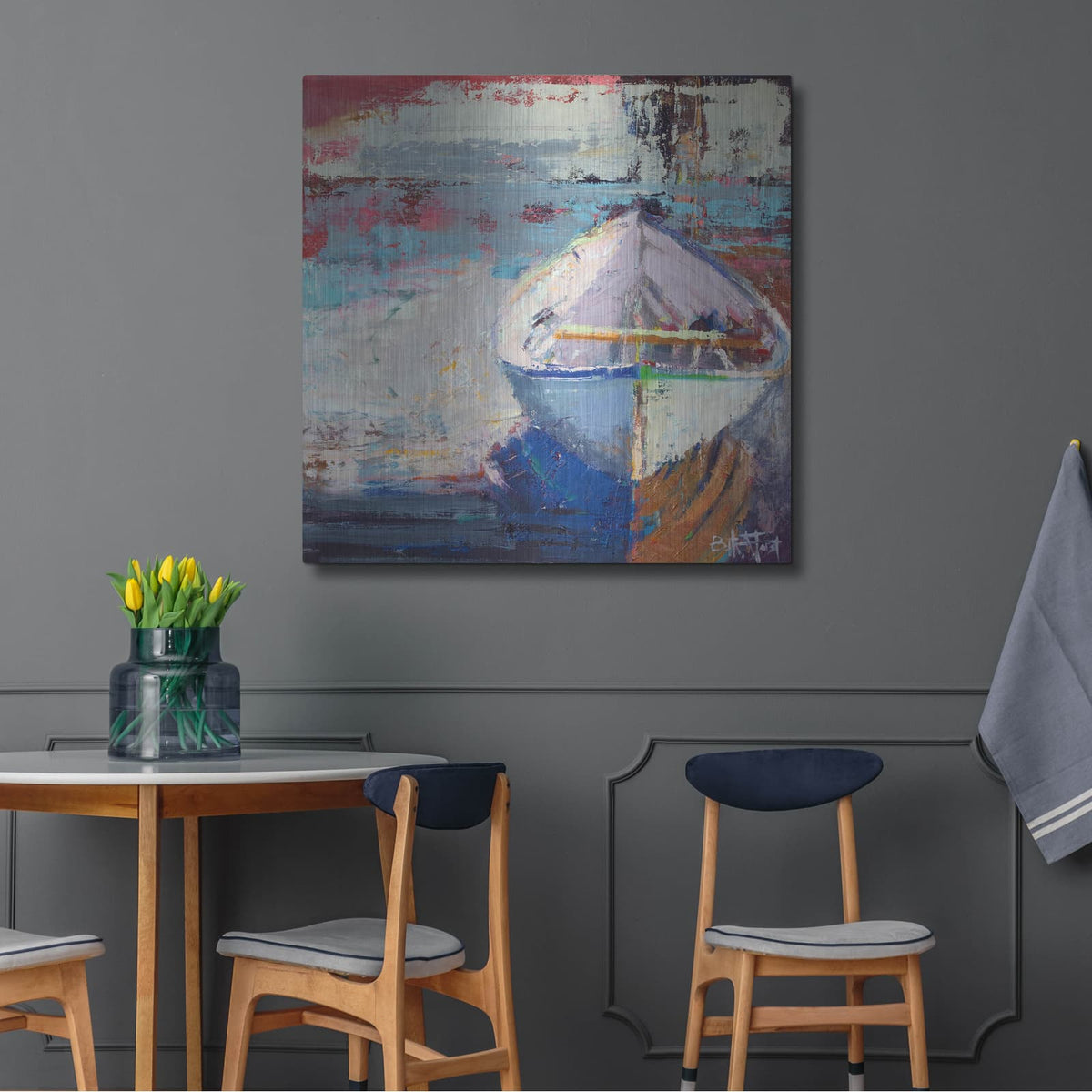 'Tidal Uber Navigation' by Beth Forst – Metal Wall Art, 36x36 room view