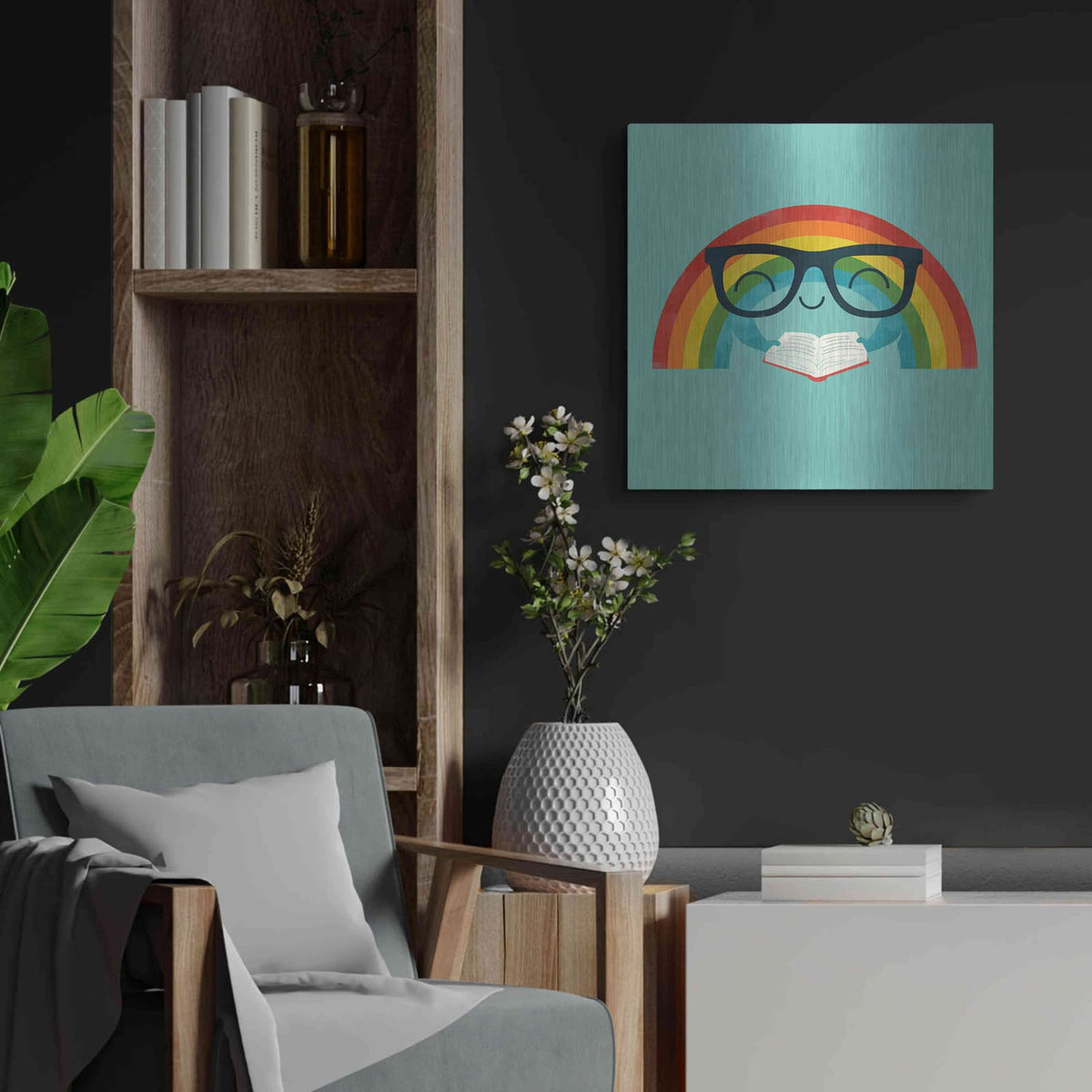 'Brainbow' by Jay Fleck – Metal Wall Art, 24x24 room view