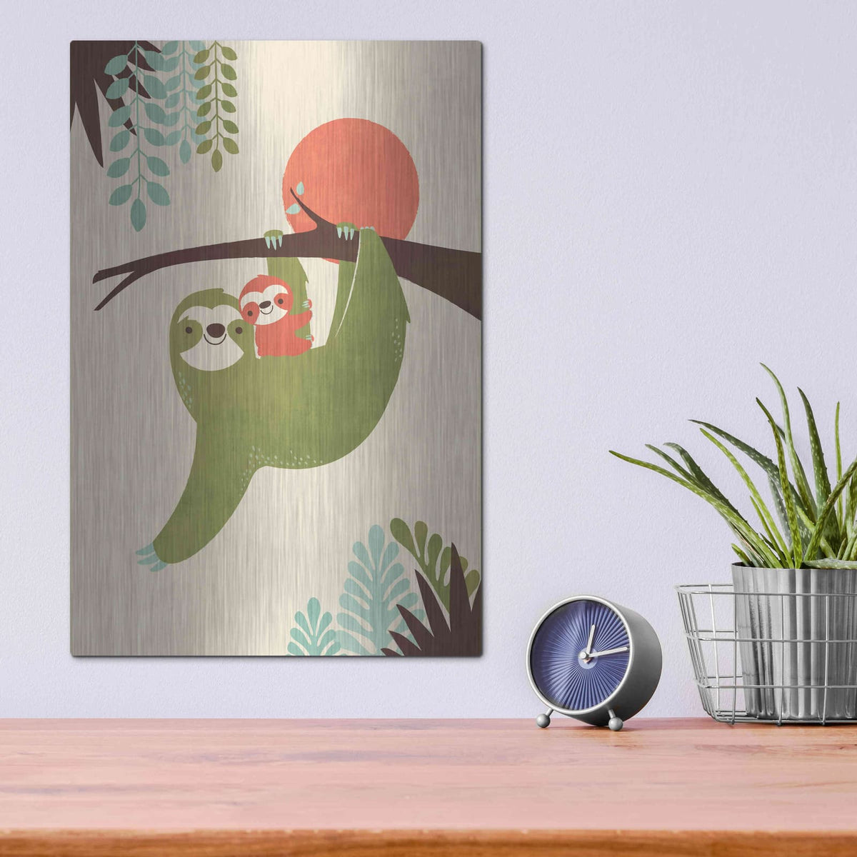 'Mama Sloth' by Jay Fleck – Metal Wall Art, 12x16 room view