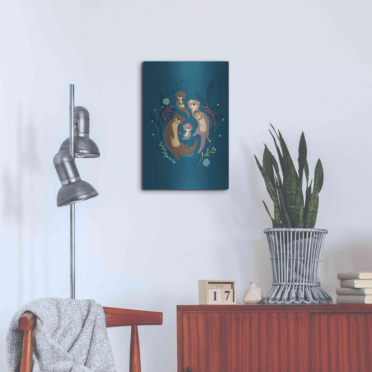 'Otter Family' by Jay Fleck – Metal Wall Art, 16x24 room view