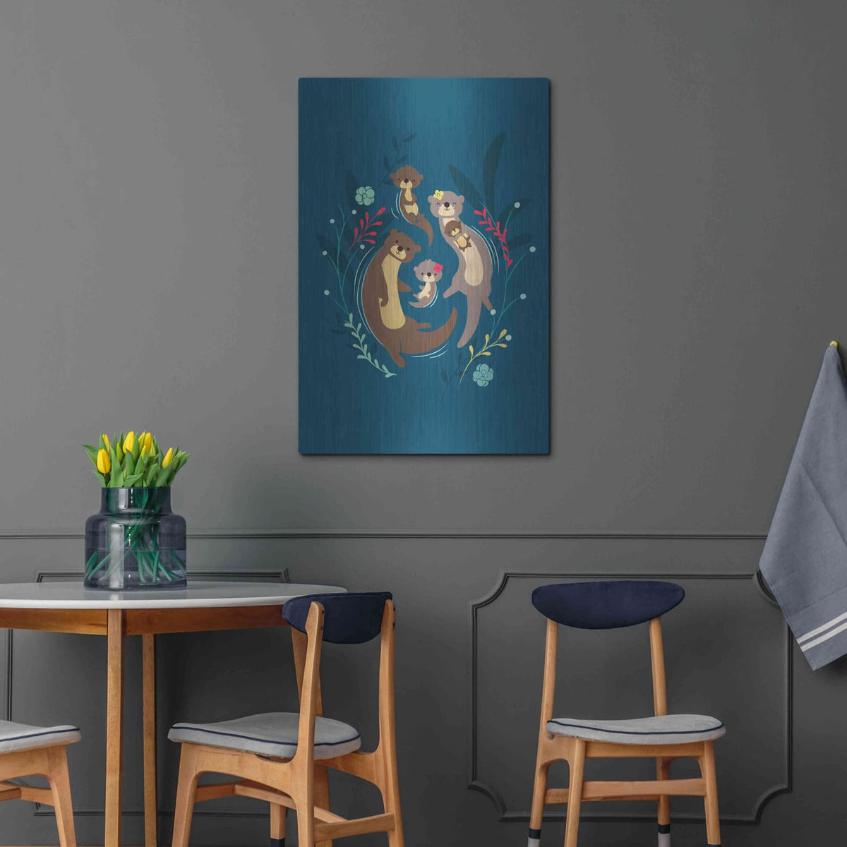'Otter Family' by Jay Fleck – Metal Wall Art, 24x36 room view