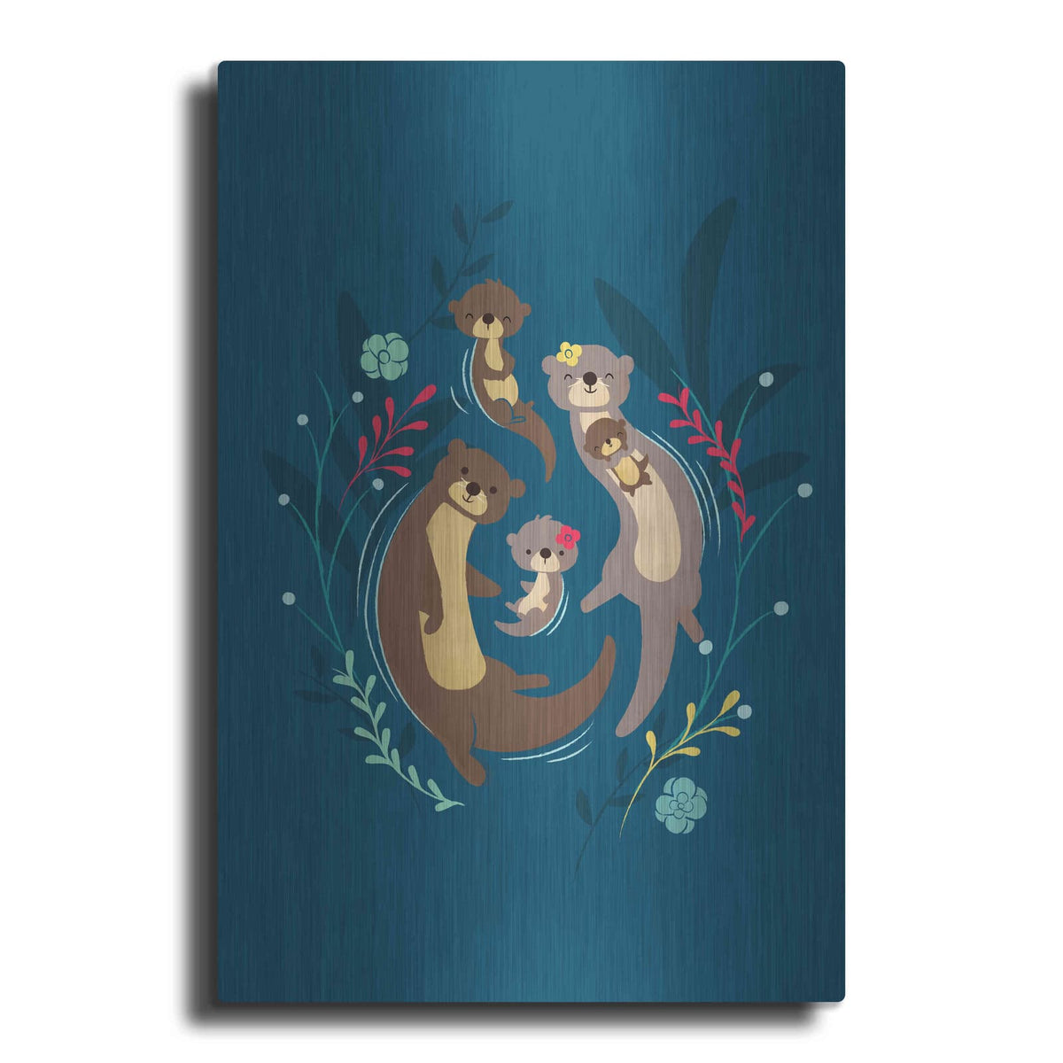 'Otter Family' by Jay Fleck – Metal Wall Art