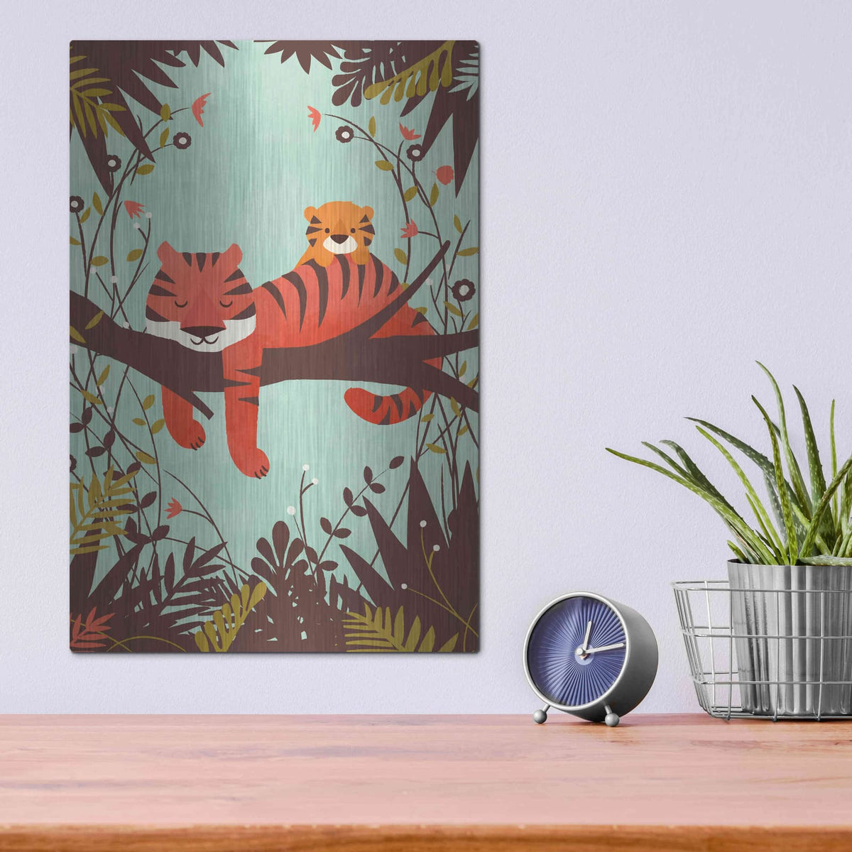 'Sleeping Tiger' by Jay Fleck – Metal Wall Art, 12x16 room view