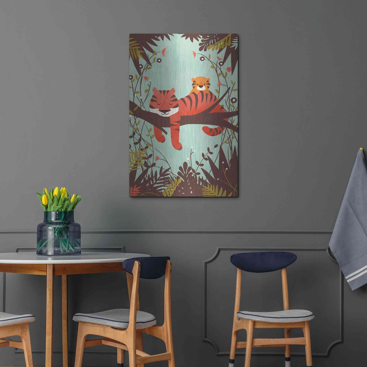 'Sleeping Tiger' by Jay Fleck – Metal Wall Art, 24x36 room view