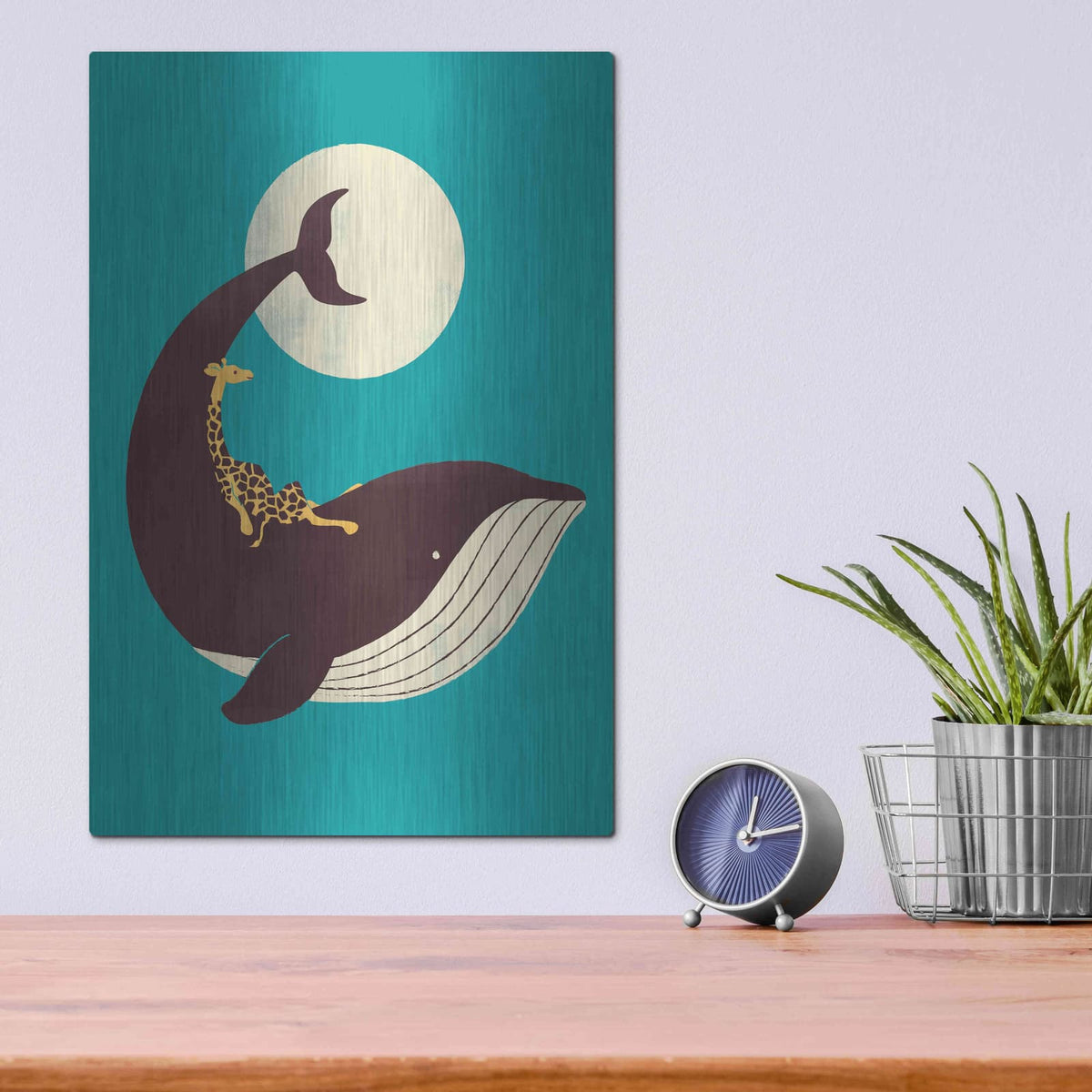 'The Giraffe and the Whale' by Jay Fleck – Metal Wall Art, 12x16 room view