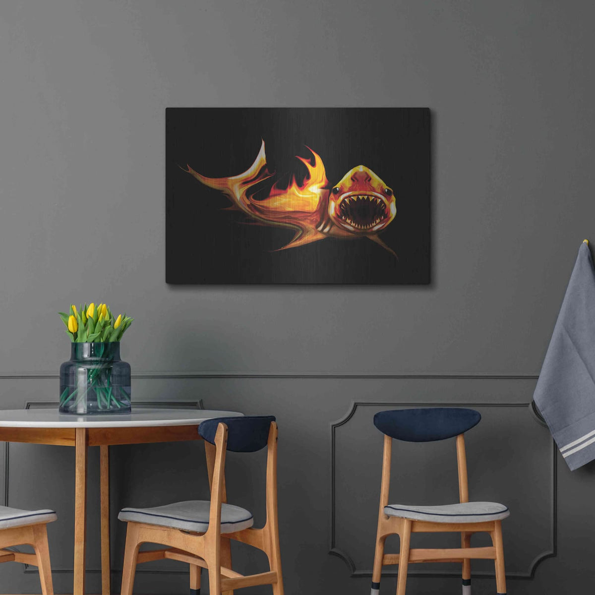 'White Shark' by Michael Stewart – Metal Wall Art, 36x24 room view