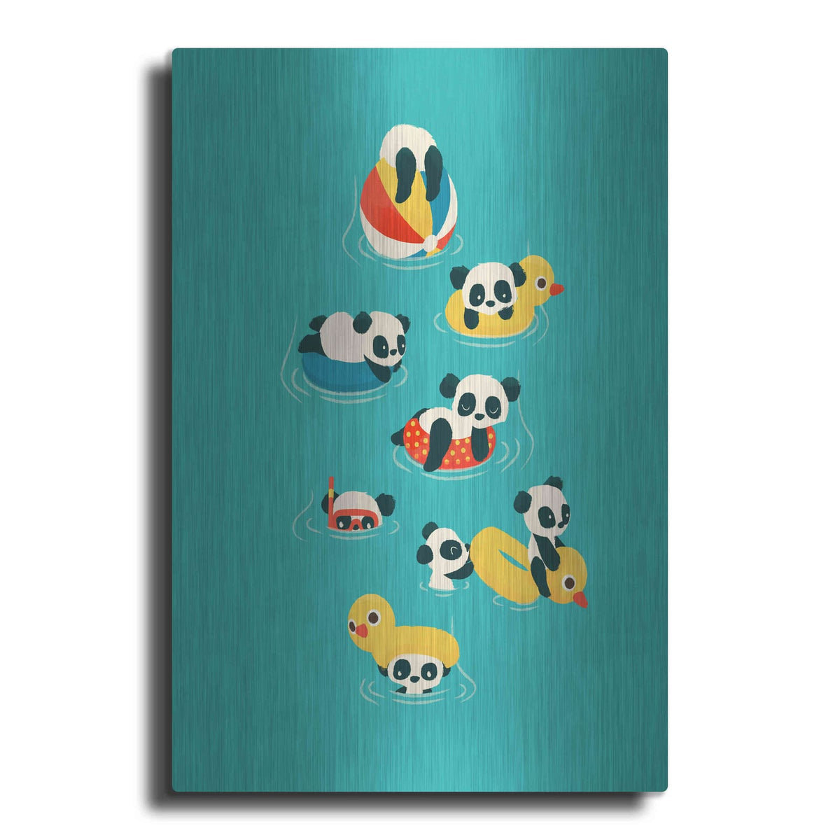 'Tubing Pandas' by Jay Fleck – Metal Wall Art