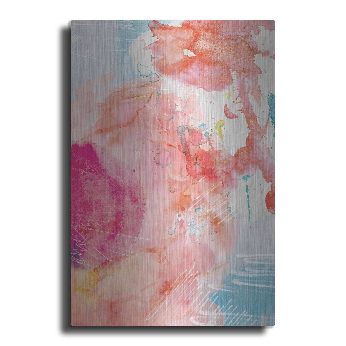 'Abstract Turquoise Pink No. 1' by Louis Duncan – Metal Wall Art