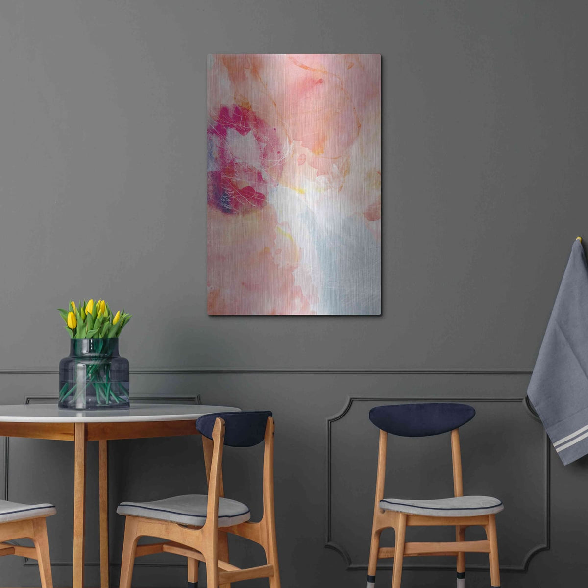 'Abstract Turquoise Pink No. 2' by Louis Duncan – Metal Wall Art, 24x36 room view