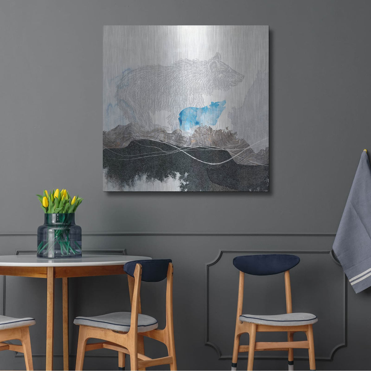 'Bear 1' by Louis Duncan – Metal Wall Art, 36x36 room view