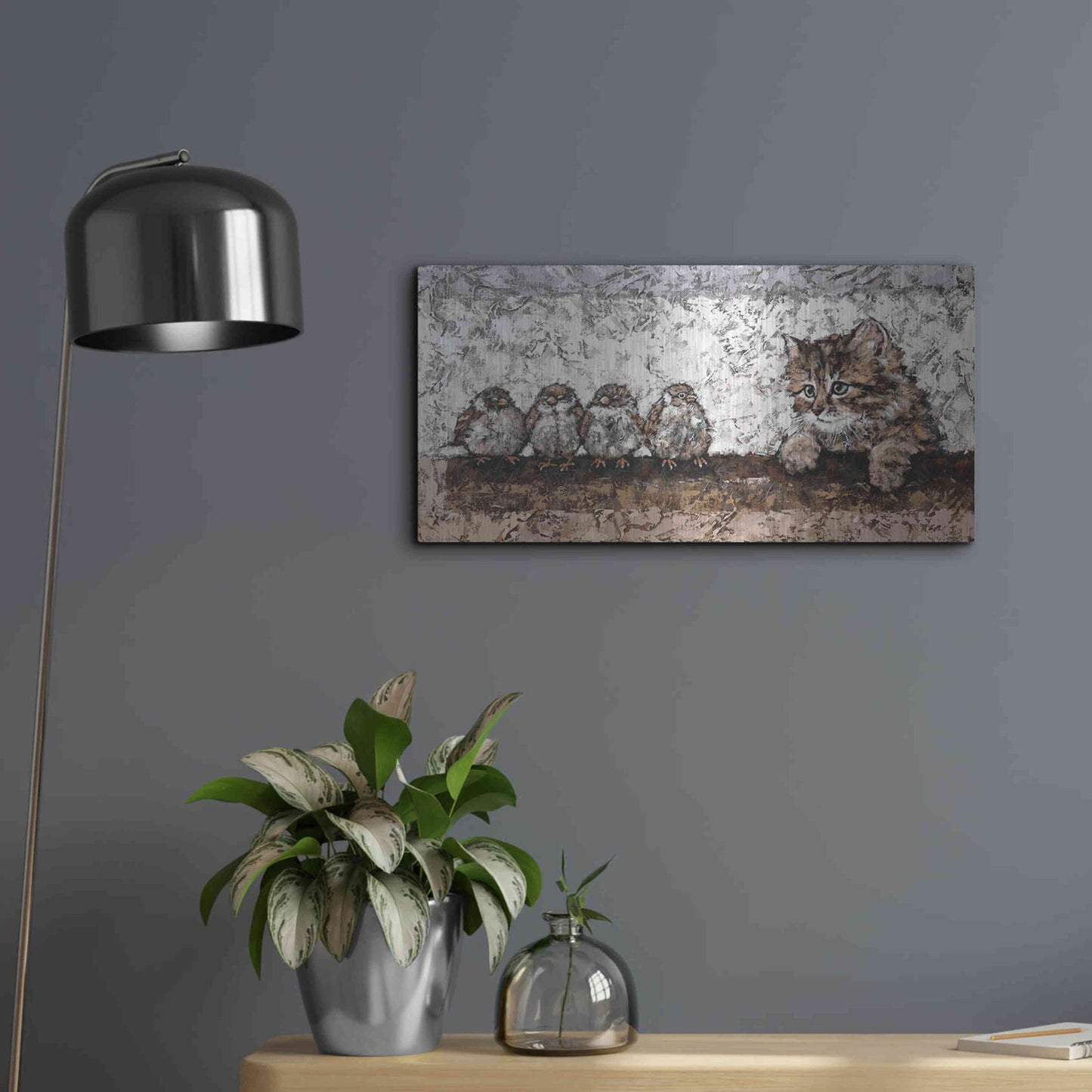 Luxe Metal Art 'Siesta' by Alexander Gunin, Metal Wall Art,24x12