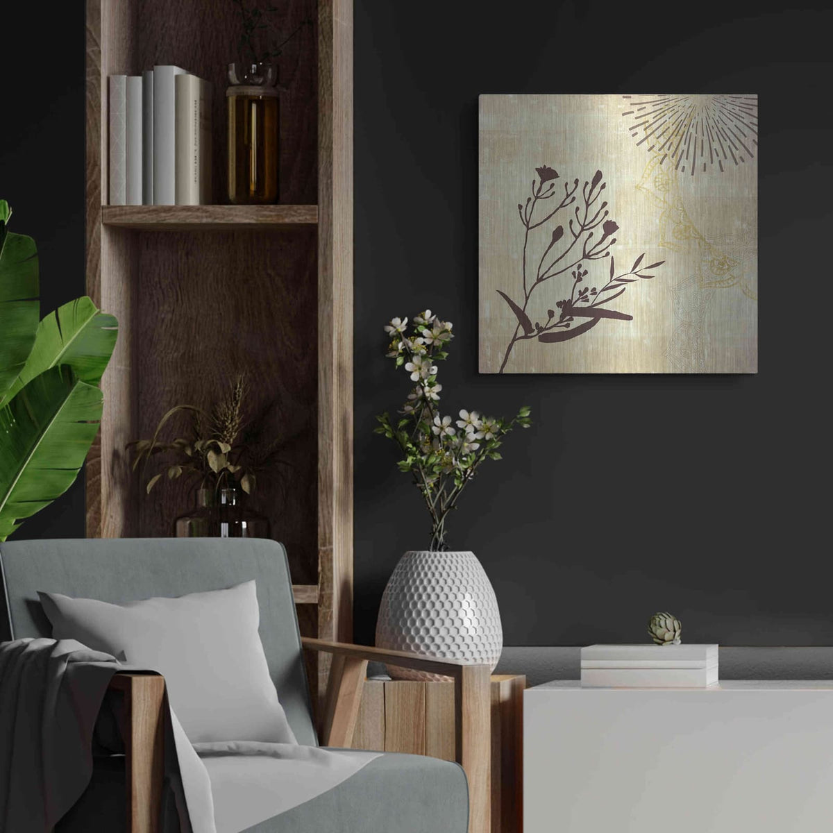 'Henna Highlights 1' by Louis Duncan – Metal Wall Art, 24x24 room view