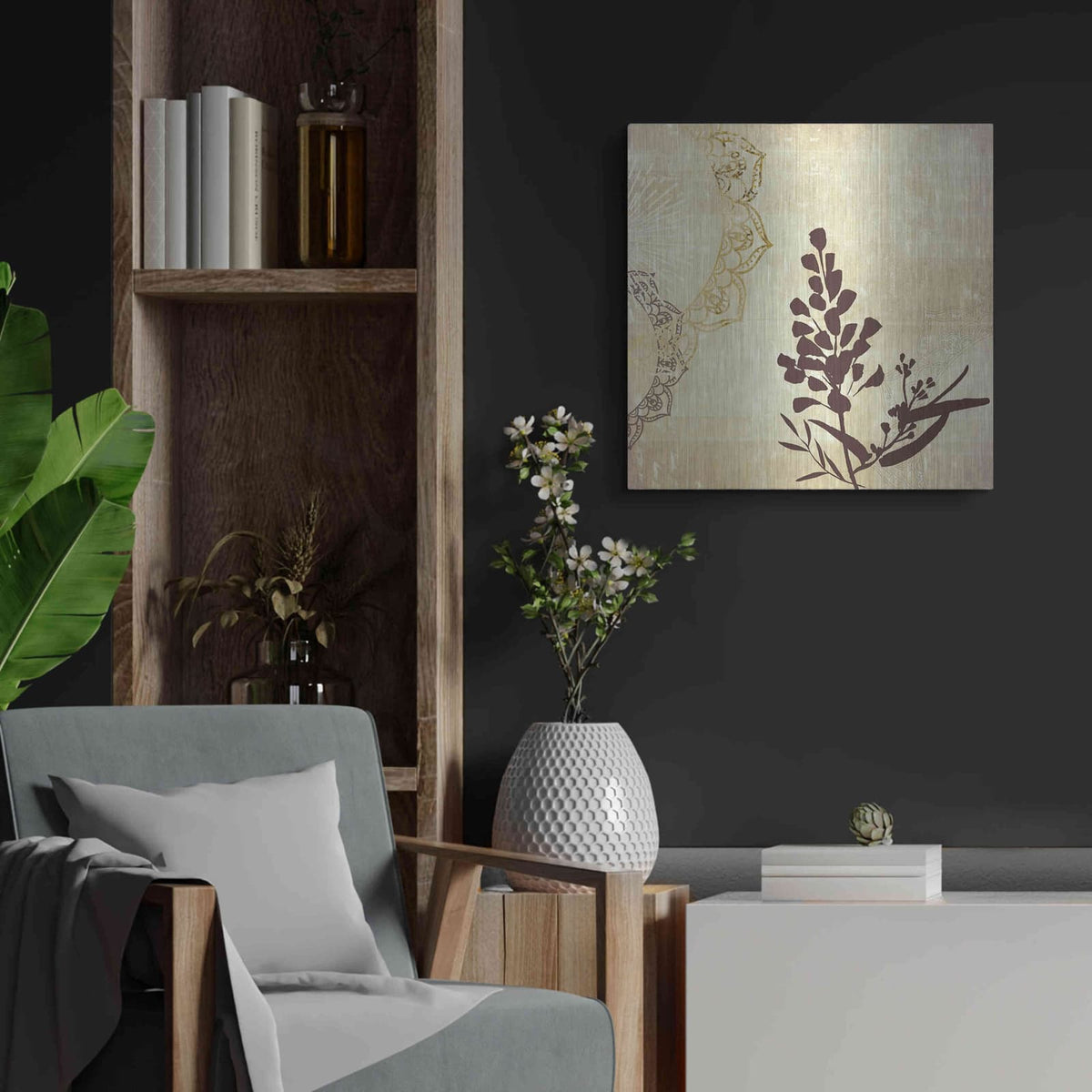 'Henna Highlights 2' by Louis Duncan – Metal Wall Art, 24x24 room view