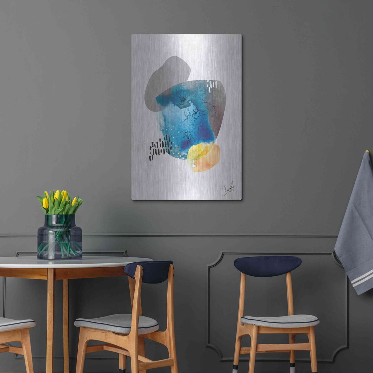 'Indigo Blossom No. 1' by Louis Duncan – Metal Wall Art, 24x36 room view