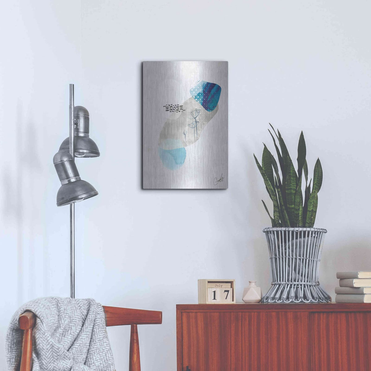 'Indigo Blossom No. 2' by Louis Duncan – Metal Wall Art, 16x24 room view
