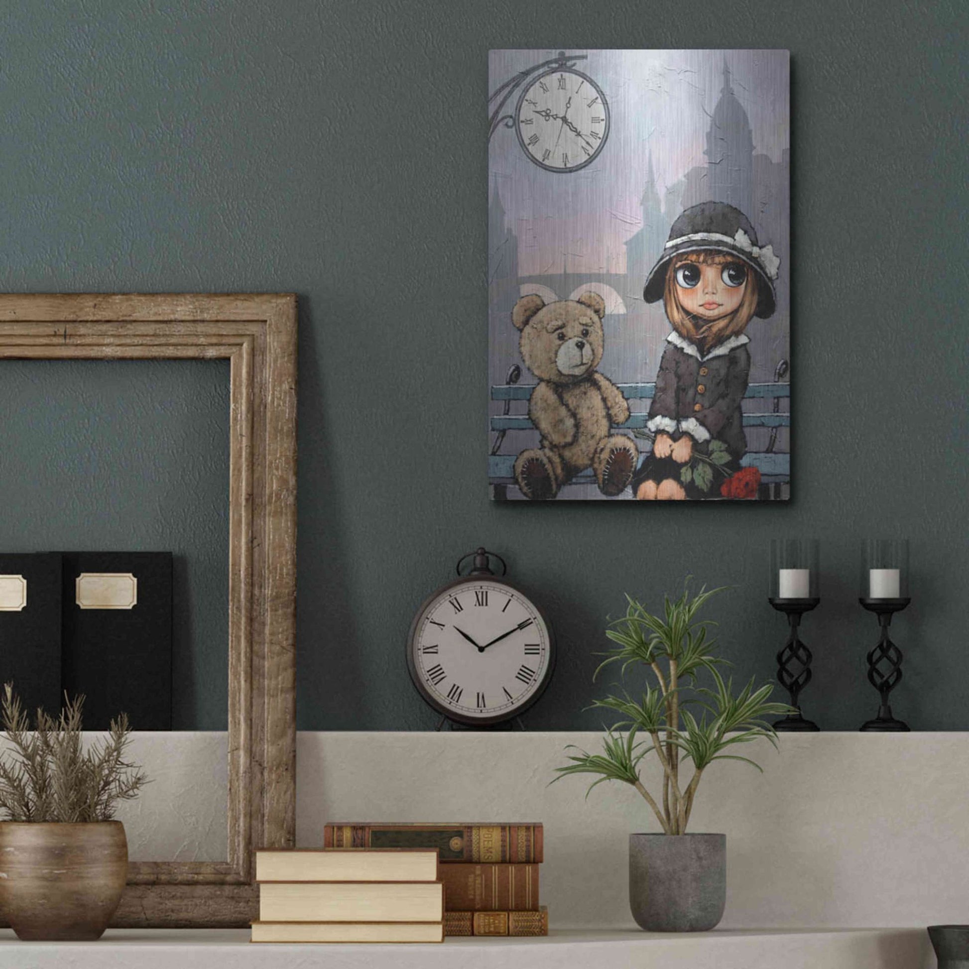 Luxe Metal Art 'Appointment with Bear' by Alexander Gunin, Metal Wall Art,12x16