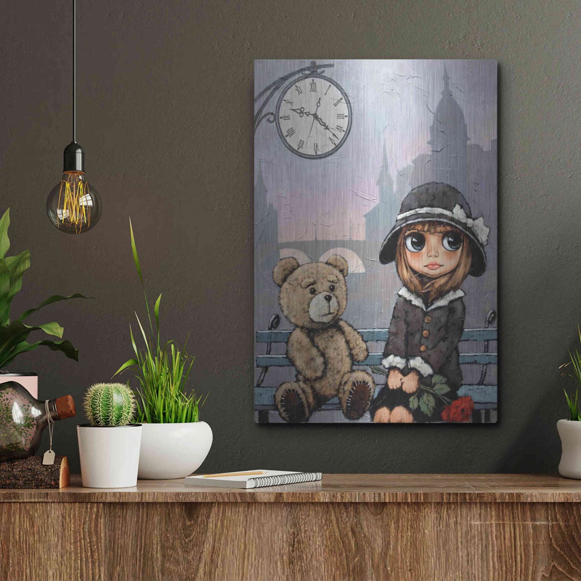 Luxe Metal Art 'Appointment with Bear' by Alexander Gunin, Metal Wall Art,12x16