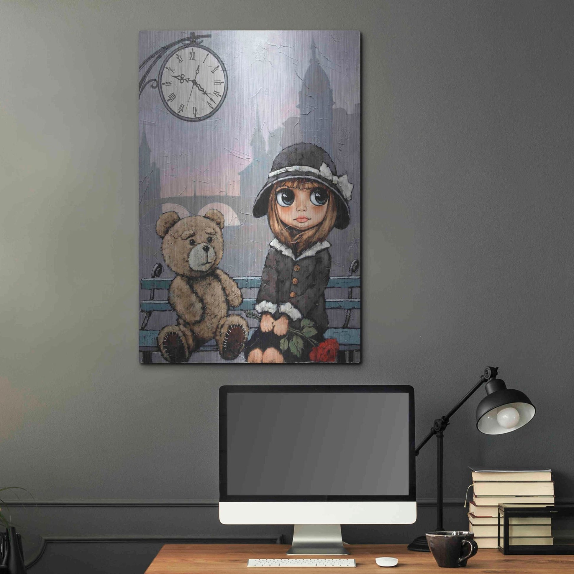 Luxe Metal Art 'Appointment with Bear' by Alexander Gunin, Metal Wall Art,24x36