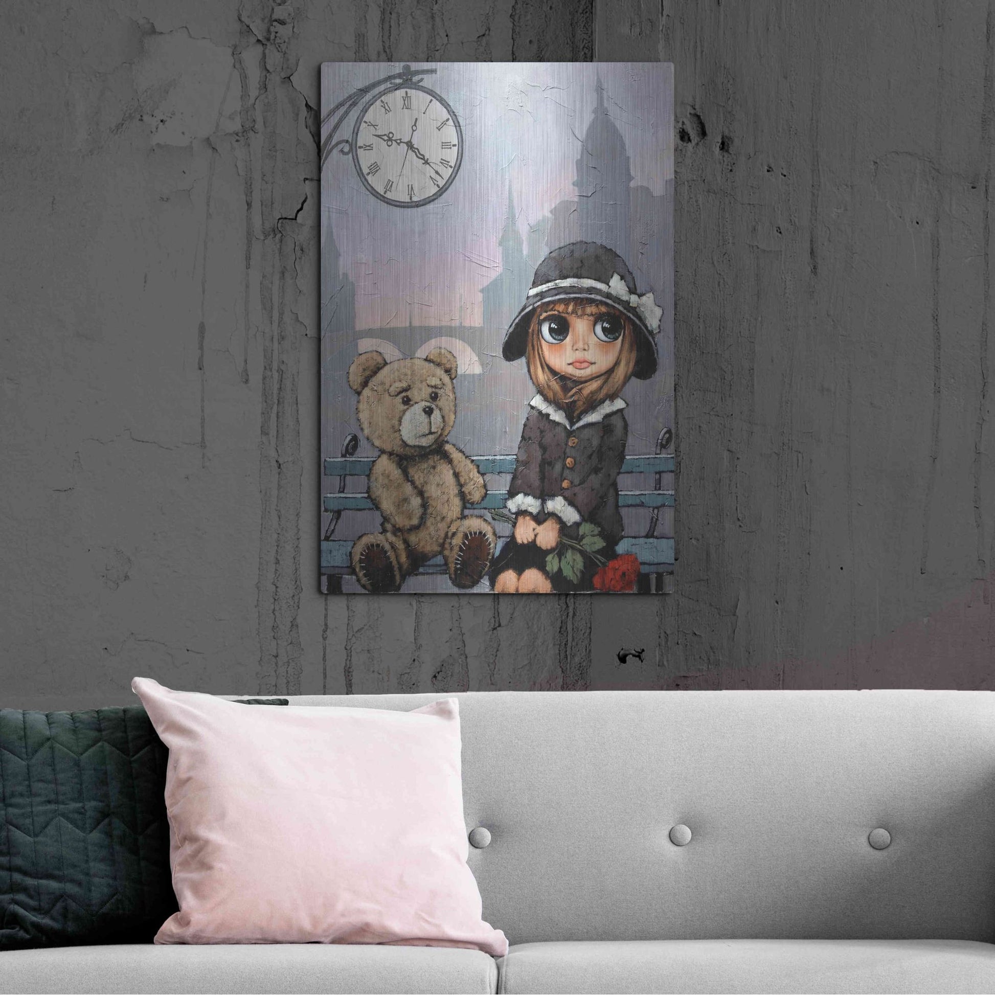 Luxe Metal Art 'Appointment with Bear' by Alexander Gunin, Metal Wall Art,24x36