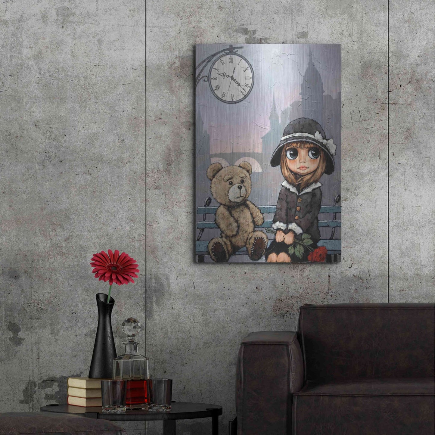 Luxe Metal Art 'Appointment with Bear' by Alexander Gunin, Metal Wall Art,24x36