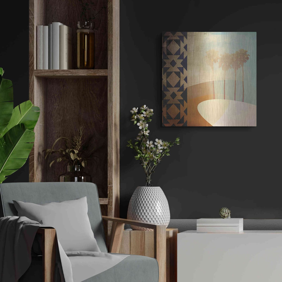 'Tropic Two' by Louis Duncan – Metal Wall Art, 24x24 room view