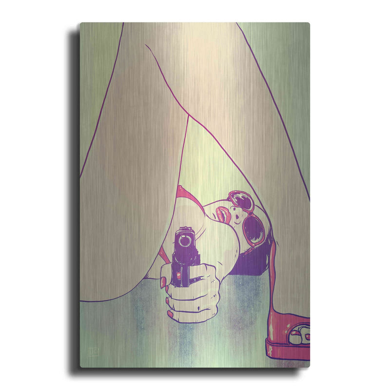 'Girl with Gun' by Giuseppe Cristiano – Metal Wall Art