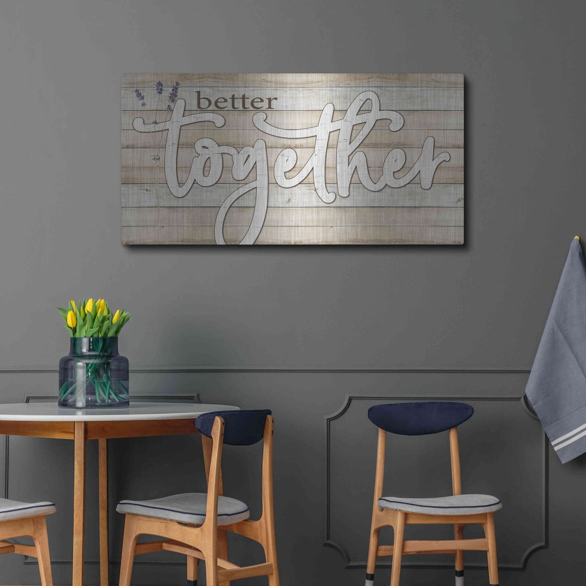 'Better Together' by Susie Boyer – Metal Wall Art, 48x24 room view