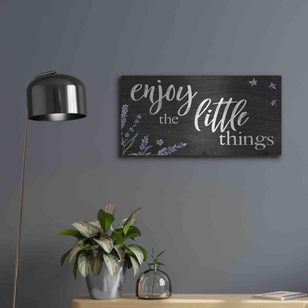 'Enjoy the Little Things' by Susie Boyer – Metal Wall Art, 24x12 room view